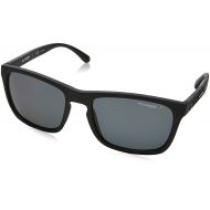 Arnette Mens Burnside Polarized Rectangular Sunglasses, MATTE BLACK, 56 mm