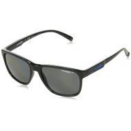 Arnette Mens Urca Polarized Rectangular Sunglasses, Black, 57 mm