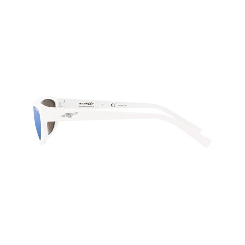  Arnette Lost Boy, Post Malone Exclusive Collection, Unisex Rectangular Polarized Sunglasses White Frame/Blue Lens 56 MM