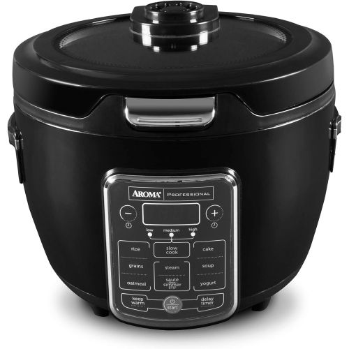  [아마존베스트]Aroma Professional ARC-1230B Grain, Oatmeal,Slow Cooker, Saute, Steam, Timer, 10 Cup Uncooked/20 Cup Cooked (Aroma Measuring Cup), Black