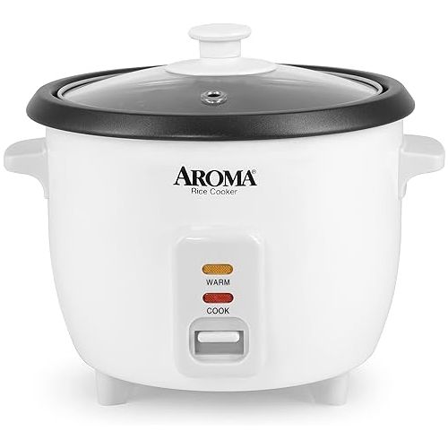  Aroma Housewares Aroma 6-cup (cooked) 1.5 Qt. One Touch Rice Cooker, White (ARC-363NG), 6 cup cooked & ASP-137 Grillet 3Qt. 3-in-1 Cool-Touch Electric Indoor Grill Portable