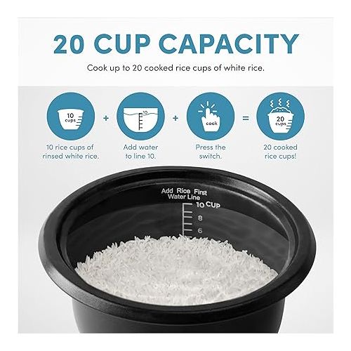  AROMA® 20-Cup (Cooked) / 5Qt. Rice & Grain Cooker (ARC-390NGP)