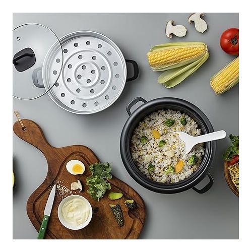  Aroma Housewares 6-Cup (Cooked) (3-Cup Uncooked) Pot Style Rice Cooker and Food Steamer (ARC-743-1NG), White