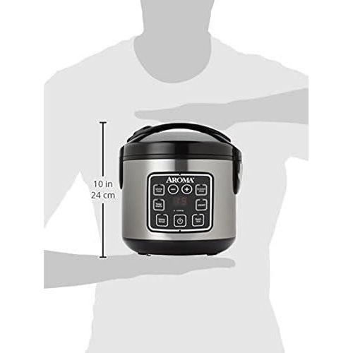  Aroma Housewares ARC-914SBD Digital Cool-Touch Rice Grain Cooker and Food Steamer, Stainless, Silver, 4-Cup (Uncooked) / 8-Cup (Cooked)