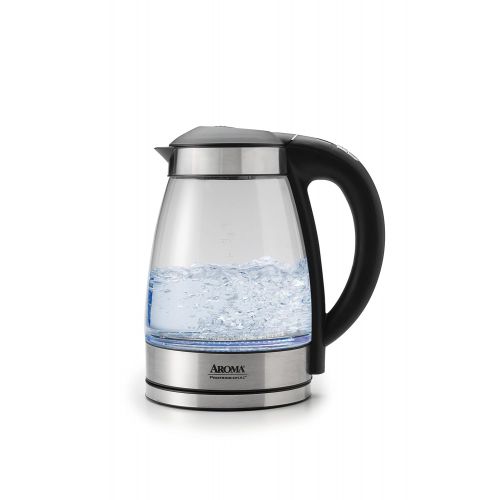  Aroma Housewares AWK-165DI 7 Cup Glass and Stainless Digital Kettle with Tea Infuser, 1.7 L, Clear