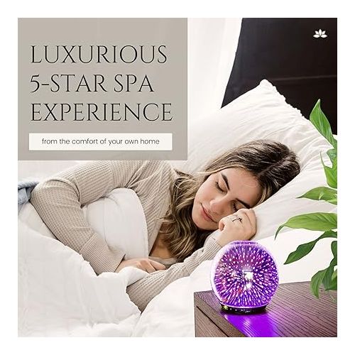  Aroma Outfitters 3D Galaxy Ultrasonic Glass Aromatherapy Diffusers | Aromatherapy Diffuser That Purifies Air | Aromatherapy Oils Humidifier with Amazing LED Lights | Home Essentials | 3D Glass 200ml