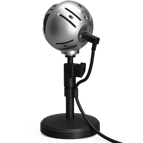  Arozzi - Sfera Professional Grade Gaming/Streaming/Office USB Microphone - Cardioid, Cardioid -10dB, and Omnidirectional Polar Patterns, Boom Arm Compatible - Silver