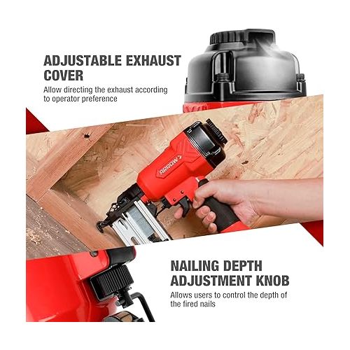  Arrow Pneumatic 16 Gauge Finish Nailer with 1000 Pcs Nails, 16 GA Professional Straight Nail Gun Kit, Oil-free Design, Depth Adjustable, Dryfire-lockout, Fits 1-1/4-Inch to 2-1/2-Inch Finish Nails