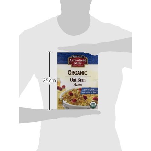  Arrowhead Mills Organic Cereal, Oat Bran Flakes, 12 oz. Box (Pack of 12)