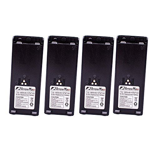  MAXTOP 4 Pack Maxtop AMCM7143-1800-D NTN7143 NTN7143C NTN7144 Battery for Motorola Radio HT1000 MT2000 MTS2000 GP900 GP1200