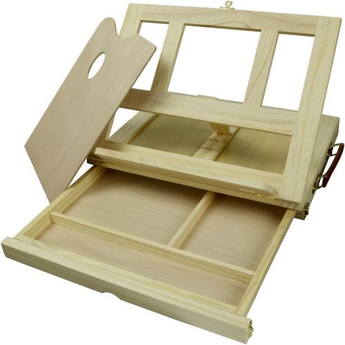  Art Alternatives Marquis Artists Adjustable Desk Box Easel, Natural