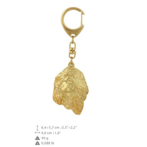  Art Dog Ltd. Afghan Hound, Ogar Afgan, Tazhi Spay, Millesimal Fineness 999, Dog Keyring, Keychain, Limited Edition, Artdog