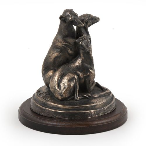  Art Dog Ltd. Whippets, Dog Figure, Statue on Woodenbase, Limited Edition, Artdog