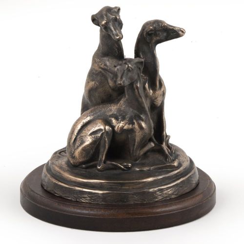  Art Dog Ltd. Whippets, Dog Figure, Statue on Woodenbase, Limited Edition, Artdog