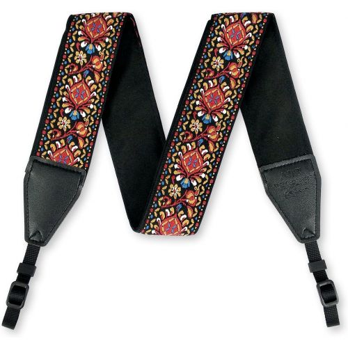  Art Tribute Red Woven Vintage Camera Strap For All DSLR Camera. Embroidered Elegant Universal Neck & Shoulder Strap, Floral Pattern, Great Gift For Men & Women Photographers