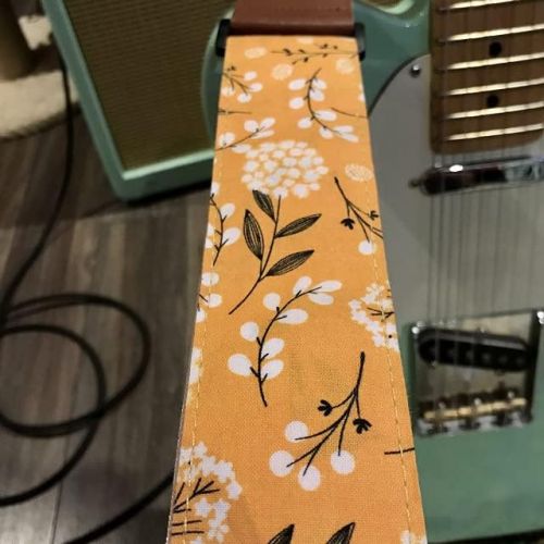  Art Tribute Guitar Strap Cotton Yellow Spring Blossom Flowers Includes 2 Picks + Strap Locks + Strap Button. For Bass, Electric & Acoustic Guitars. an Awesome Gift for Men & Women