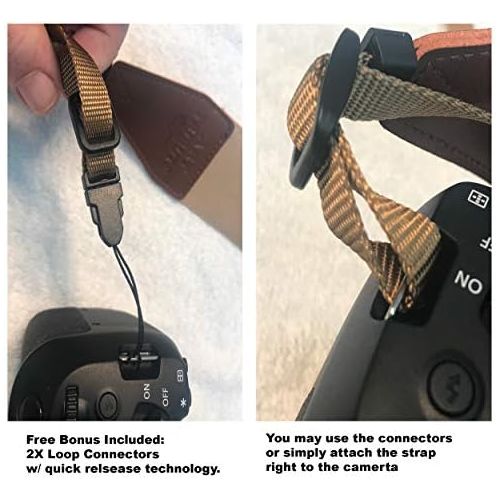  Art Tribute Brown Jeans Camera Strap Real Denim Belt for All DSLR Camera. Universal SLR Strap, Neck Shoulder Camera Strap for Canon, Nikon,Pentax, Sony, Fujifilm and Digital Camera, Best Gift