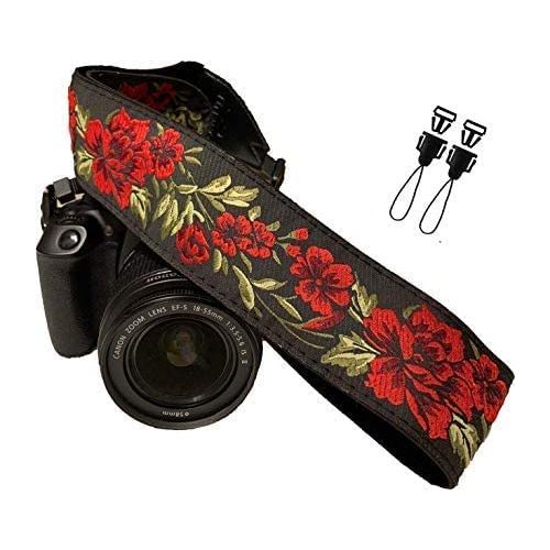  Art Tribute Rose Flowers Camera Strap For All DSLR Camera. Cotton Elegant Universal Neck & Shoulder Strap, Best Gift for Men & Women Photographers