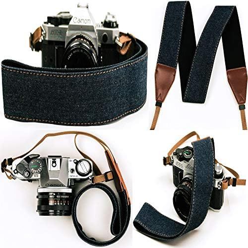  Art Tribute Blue Jeans Camera Strap Real Denim Belt for All SLR Camera. Denim style Universal DSLR Strap Neck Shoulder Camera Strap for Canon, Nikon,Sony, Fujifilm and Digital Camera, Cool Gif