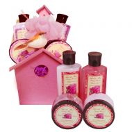 Art of Appreciation Gift Baskets A Little Birdy Told Me Spa Bath and Body Set Gift Basket (Peony Scented) 6 Piece Kit...