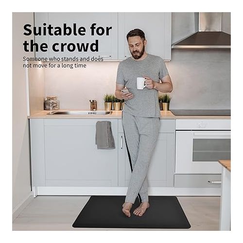  Art3d Anti Fatigue Mat - 1/2 Inch Cushioned Kitchen Mat - Non Slip Foam Comfort Cushion for Standing Desk, Office or Garage Floor (17.3