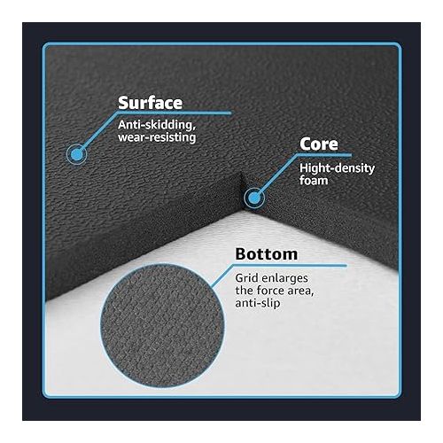  Art3d Anti Fatigue Mat - 1/2 Inch Cushioned Kitchen Mat - Non Slip Foam Comfort Cushion for Standing Desk, Office or Garage Floor (17.3