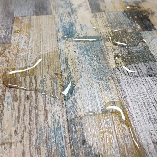  Art3d Peel and Stick Distressed Rustic Wood Panel 5 Pack of 13.5x11.4inches, for Kitchen Backsplash, Bathroom Decoration, Fireplace and Stair Riser Decal, Made of PVC Composite Lam