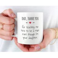 /ArtBySarahStudio Birthday Gift for Dad from Daughter, Fathers Birthday Gift from Daughter, Dad Thank You for Teaching Me How To Be a Man, Fathers Day Gift