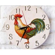 ArtClock Rooster Wall Clock, Cock, wood clock, kids gift
