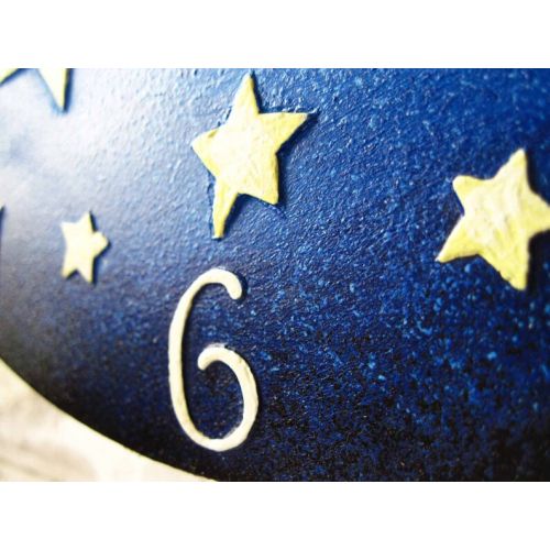  ArtClock Yellow Moon and Stars, Modern wall clock with numbers, wood clock, white home decor, kids gift, wedding gift.