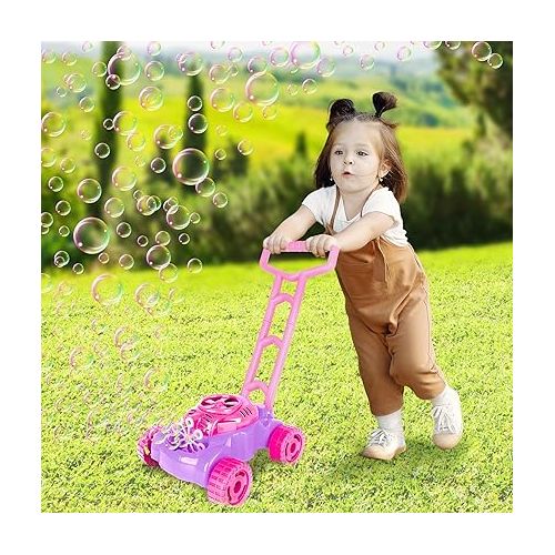  ArtCreativity Bubble Lawn Mower for Toddlers, Kids Bubble Blower Machine, Indoor Outdoor Push Gardening Toys for Kids Age 1 2 3 4 5, Birthday Gifts Party Summer Backyard Toys for Preschool Baby Girls