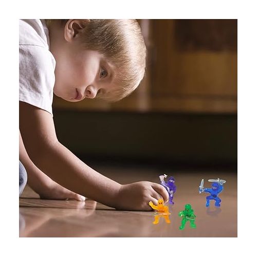  ArtCreativity Mini Ninja Figurines, Pack of 48, Assorted Colors Plastic Action Figures, Little Ninja Warriors in Assorted Poses, Cool Cupcake Topper, Goodie Bag Fillers & Party Favors for Kids