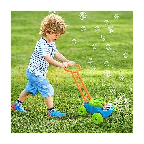  ArtCreativity Bubble Lawn Mower, Bubble Blowing Push Toys for Kids Ages 1 2 3 4 5, Bubble Machine, Summer Outdoor Gardening Toys for Toddlers, Birthday Gifts Party Favors for Boys & Girls