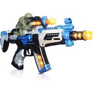 ArtCreativity FuryX Light Up Toy Gun for Kids with Vibrating Man - 16 Inch Blaster Gun with LED Lights, Sound Effects, and Vibration Feedback - Cool Toy Guns for Boys and Girls in Colorful Box