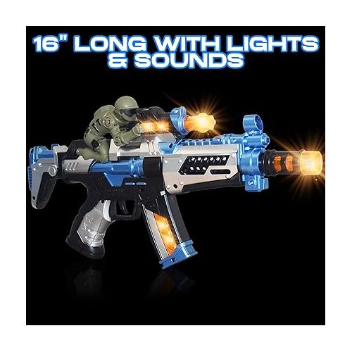  ArtCreativity FuryX Light Up Toy Gun for Kids with Vibrating Man - 16 Inch Blaster Gun with LED Lights, Sound Effects, and Vibration Feedback - Cool Toy Guns for Boys and Girls in Colorful Box