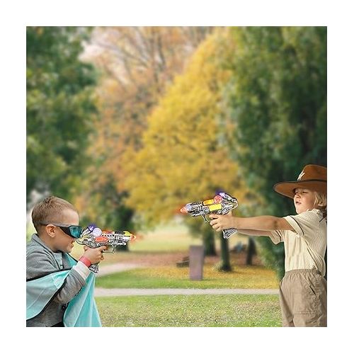  ArtCreativity Ranger Hand-Gun Toy Set with Flashing Lights & Sounds, 2 Cool Futuristic Handguns, Pretend Play, Great Party Favor, Gift for Boys and Girls, Batteries Included- Colors May Vary