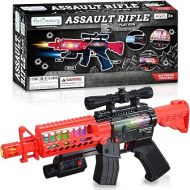 Artcreativty Toy Rifle Vibrating Toy Guns for Boys, 13.25 Inch Light Up Fake Gun with Sounds, Immersive Vibration, and Batteries Included, Military Toy Machine Gun, Toy Guns for Boys 8-12