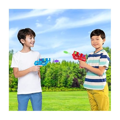  ArtCreativity Foam Disc Launcher, Set of 2 Disk Shooter Toy Guns with 2 Guns and 36 Flying Disks, Outdoor Games and Activities for Summer Fun, Party Favors and Outdoor Toys for Kids Ages 8-12