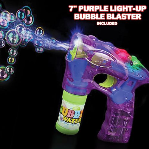  [아마존 핫딜]  [아마존핫딜]ArtCreativity Blue, Pink and Purple Bubble Blaster Set with LED Light Up and Sound, Includes 7 Inch Bubble Guns and 6 Bottles of Bubble Solution Refill, Party Favors - Batteries In