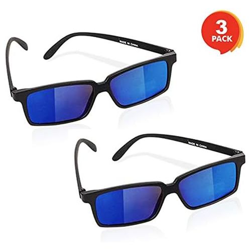  [아마존베스트]ArtCreativity Spy Glasses for Kids - Set of 3 - See Behind You Sunglasses with Rear View Mirrors - Fun Party Favors, Detective Gadgets, Secret Agent Costume Props, Gift Idea for Bo