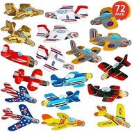 [아마존베스트]ArtCreativity Foam Gliders for Kids - Bulk Set of 72 - Lightweight Planes with Various Designs - Individually Packed Flying Airplanes - Fun Birthday Party Favors, Goodie Bag Filler