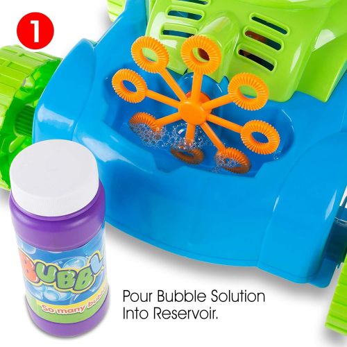  [아마존베스트]ArtCreativity Bubble Lawn Mower - Electronic Bubble Blower Machine - Fun Bubbles Blowing Push Toys for Kids - Bubble Solution Included - Best Birthday Gift for Boys, Girls, Toddler