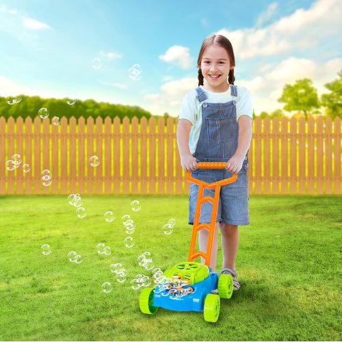  [아마존베스트]ArtCreativity Bubble Lawn Mower - Electronic Bubble Blower Machine - Fun Bubbles Blowing Push Toys for Kids - Bubble Solution Included - Best Birthday Gift for Boys, Girls, Toddler