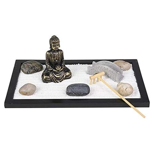  [아마존베스트]ArtCreativity Mini Zen Garden with Buddha Statue, Rake, Sand, Bridge and Rocks - 11 Inch x 6.5 Inch - Home, Office Desk, and Living Room Table Top Decor - Stress Reliever, Meditati