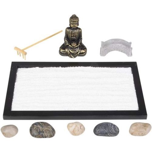  [아마존베스트]ArtCreativity Mini Zen Garden with Buddha Statue, Rake, Sand, Bridge and Rocks - 11 Inch x 6.5 Inch - Home, Office Desk, and Living Room Table Top Decor - Stress Reliever, Meditati