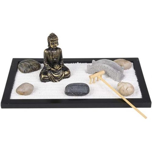 [아마존베스트]ArtCreativity Mini Zen Garden with Buddha Statue, Rake, Sand, Bridge and Rocks - 11 Inch x 6.5 Inch - Home, Office Desk, and Living Room Table Top Decor - Stress Reliever, Meditati