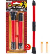 ArtCreativity Ninja Blow Darts, Set of 6 Blasters with 2 Darts Each, Ninja Toys for Kids, Fun Halloween Costume Accessories, Best Ninja Birthday Party Favors, Blowdart Goodie Bag F