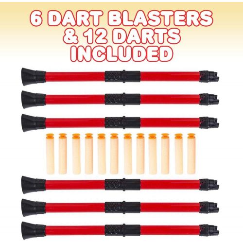  ArtCreativity Ninja Blow Darts, Set of 6 Blasters with 2 Darts Each, Ninja Toys for Kids, Fun Halloween Costume Accessories, Best Ninja Birthday Party Favors, Blowdart Goodie Bag F