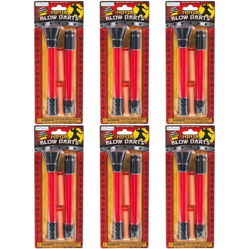  ArtCreativity Ninja Blow Darts, Set of 6 Blasters with 2 Darts Each, Ninja Toys for Kids, Fun Halloween Costume Accessories, Best Ninja Birthday Party Favors, Blowdart Goodie Bag F