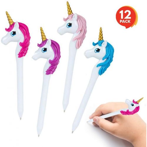  ArtCreativity Unicorn Pens for Kids, Set of 12, Unicorn Party Favors for Girls and Boys, Great Writing Performance, Cute Unicorn Stationery School Supplies and Party Bag Fillers